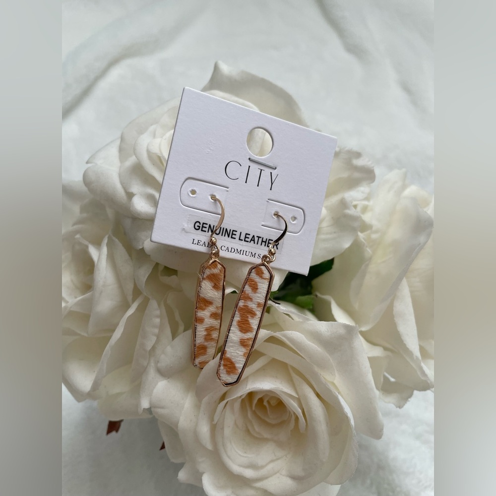 NEW City Earrings in Genuine Leather